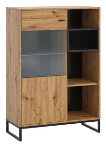 Vitriinkapp Olier Wit 90, Artisan tamm /must
