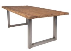 Söögilaud Tisch, 100x180 cm, tiikpuu, antiikhõbe