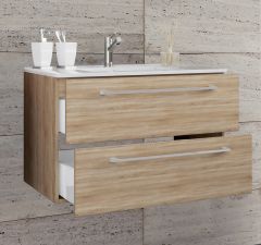 Vannitoakomplekt Badinos 2 Sahtlit 80Cm, tamm