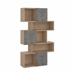 Raamaturiiul Maze 3, hickory/betoon