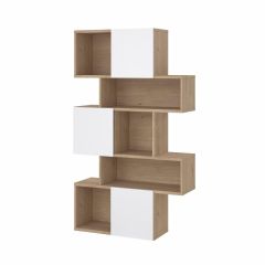Raamaturiiul Maze 3, hickory/valge