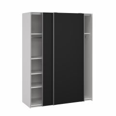 Lükandustega riidekapp Firenze, h200,4 Valge/Must
