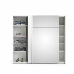 Lükandustega riidekapp Firenze , 75310/12 Valge/peegel