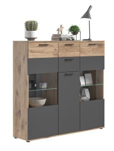 Kummut Mason, 140x134x37,Nox oak/Basalthall