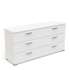 Sahtlitega valge kummut Izzy 150 cm