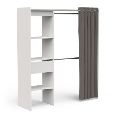 Valge pikendatav garderoobikapp Chicago 114-168cm