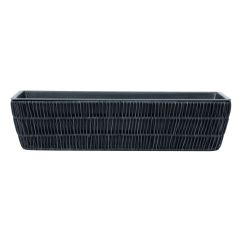 Lillekast WICKER 60x19xH15cm, must