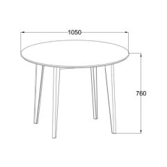Söögilaud ROXBY D105xH76cm, must