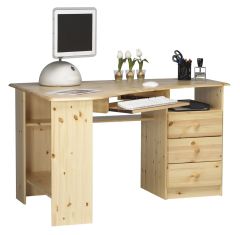 Arvutilaud  Ken 1, 133x95xK73,  mänd, naturaalne vasakpoolne