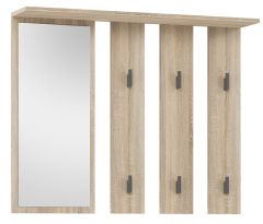 Esiku seinanagi peegliga Parma , 100x15xK81,5 cm, sonoma tamm