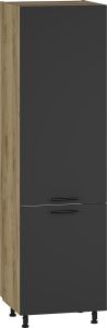 Köögi integreeritava külmiku kapp, Vento DL-60-214, 60x56xK214 cm, craft tamm + antratsiit