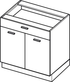 Köögi põrandakapp sahtliga Elin DS 9-1 STM, 90x54xK82 cm