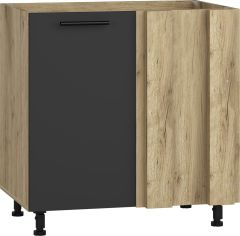 Köögi valamu nurgakapp, Vento DKN-100-82, 80x52xK82 cm, craft tamm + antratsiit + must käepide