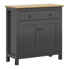 Kummut Hesen M253-KOM2D1S, 101x41xK101 cm, grafiit + käsitöö tamm