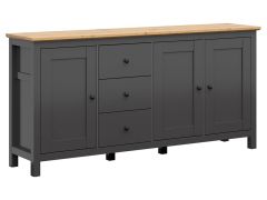 Kummut Hesen S515-KOM3D3S, 199x44xK96 cm, grafiit + käsitöö tamm