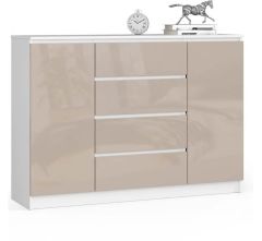Kummut K140 2D 4SZ, 140x40xK99 cm, cappuccino läikega