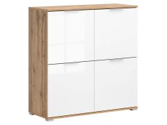 Kummut Zele S383-KOM4D, 104x41xK106 cm, wotan tamm +valge läikega