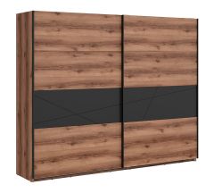 Lükandustega riidekapp Forn  S471-SZF 270, 270x58xK218,5 cm, Delano tamm + must matt