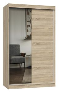 Lükandustega riidekapp peegliga IGA120 AB, 120x61xK200 cm, sonoma tamm