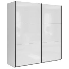 Lükandustega Riidekapp Tetrix S442-SZF 183, 183x60xK195,5 cm, valge läikega