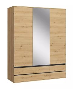 Riidekapp peegliga Naxos S01 3D4S, 165x58xK210 cm