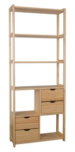 Sahtlitega riiul RG143, 80x30xK200 cm, mänd, naturaalne
