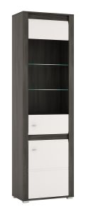 Vitriinkapp Sevilla 2D TYP01, 60x37xK205,5 cm, Norra mänd +valge kõrgläige